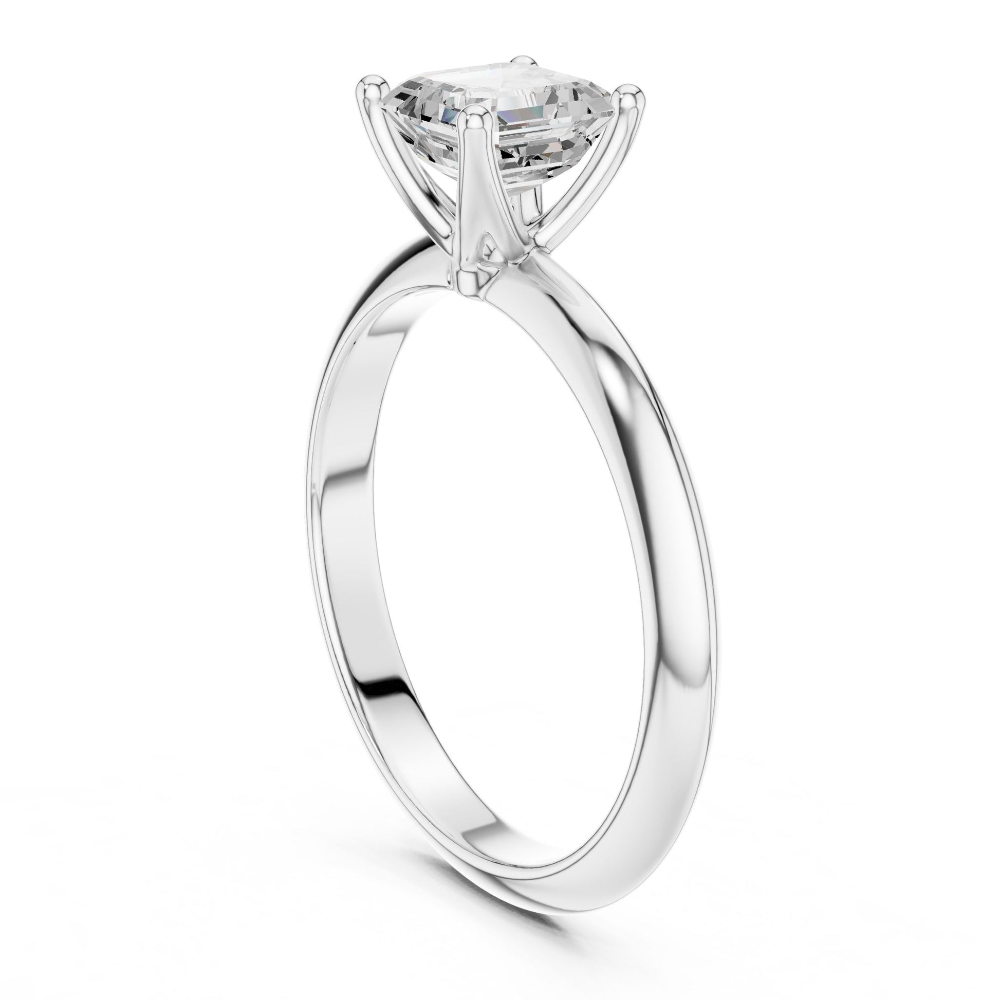 Emerald Lab Grown Diamond Solitaire Engagement Ring
