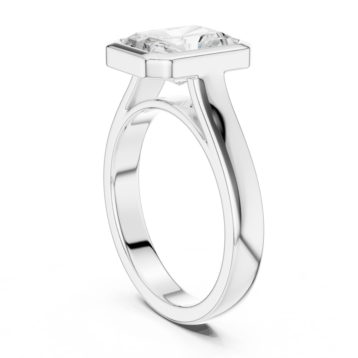 Emerald Lab Grown Diamond Solitaire Engagement Ring