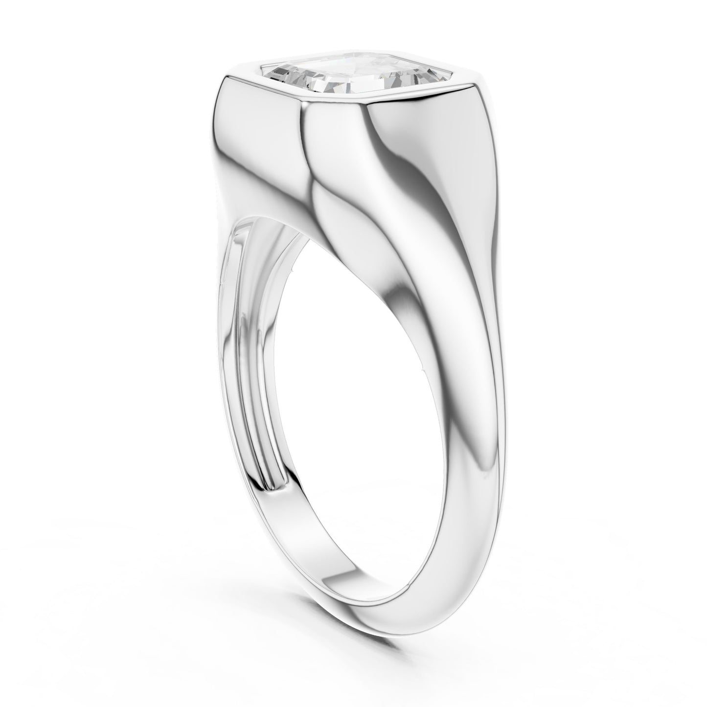 Emerald Lab Grown Diamond Solitaire Engagement Ring