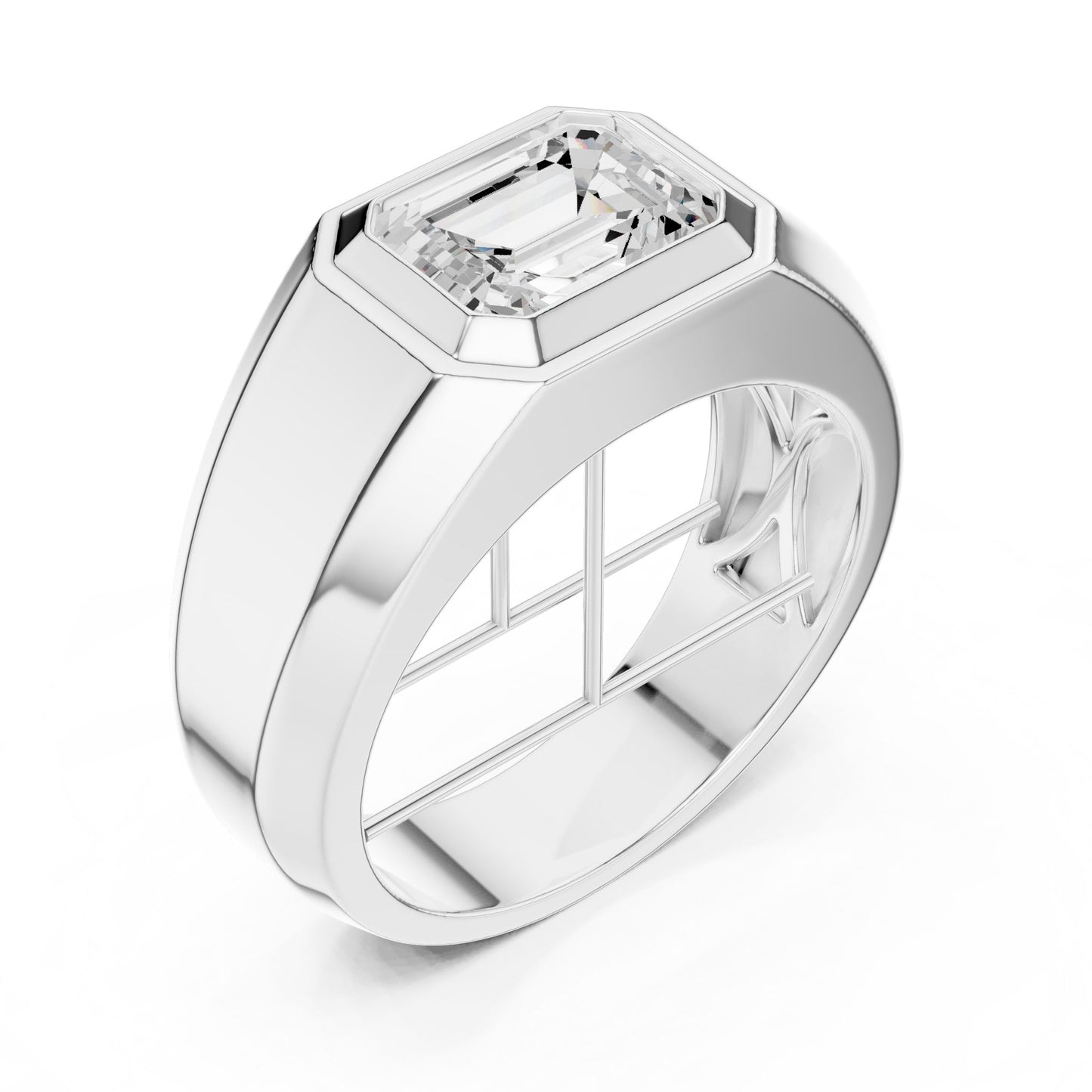 Men's Emerald Lab Grown Diamond Ring