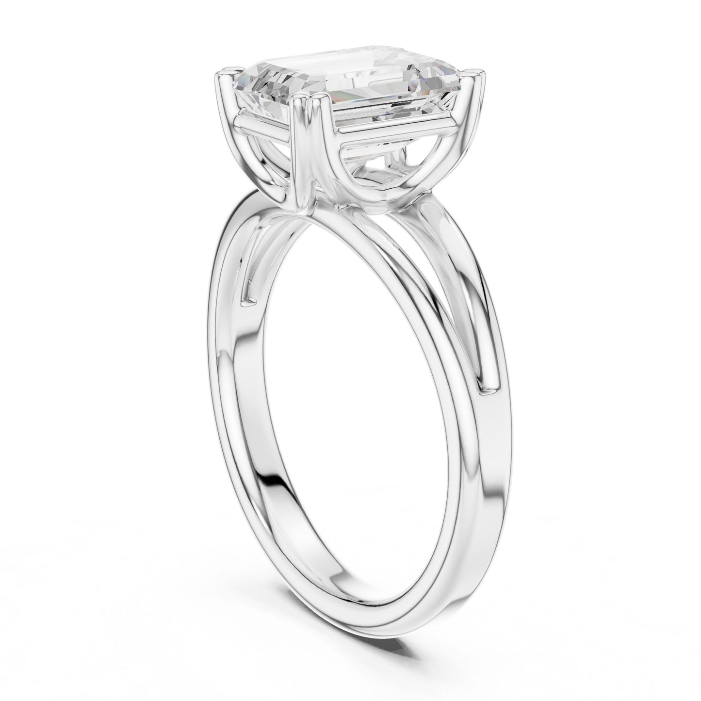Emerald Lab Grown Diamond Solitaire Engagement Ring