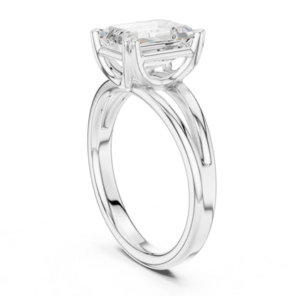 Emerald Lab Grown Diamond Solitaire Engagement Ring