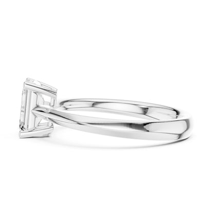 Emerald Lab Grown Diamond Solitaire Engagement Ring