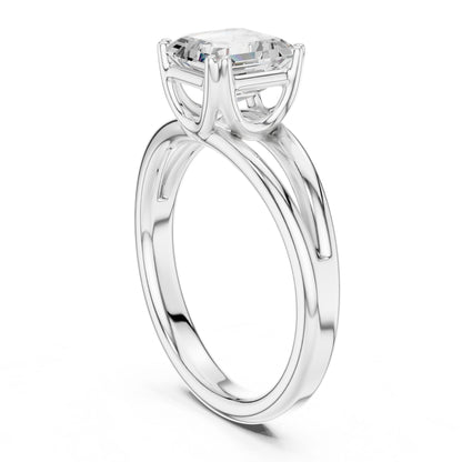 Emerald Lab Grown Diamond Solitaire Engagement Ring