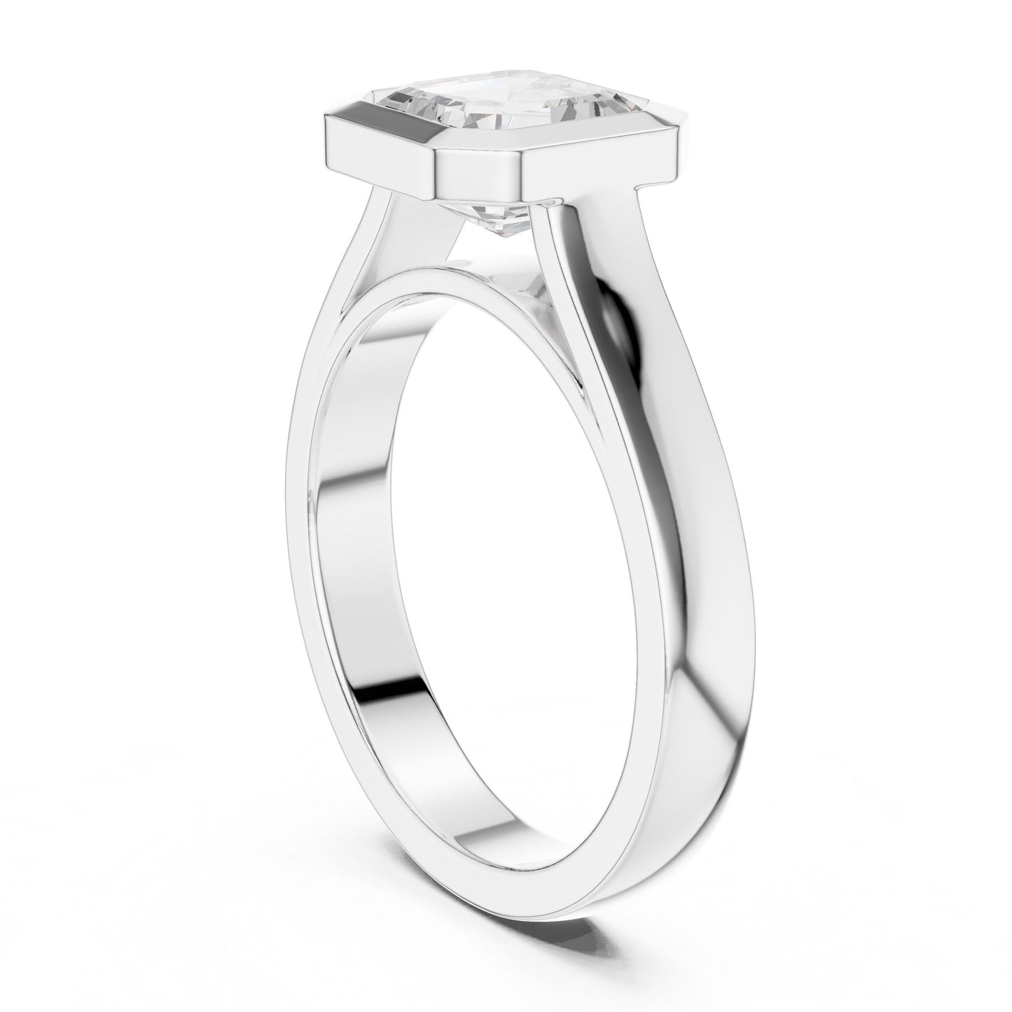 Emerald Lab Grown Diamond Solitaire Engagement Ring