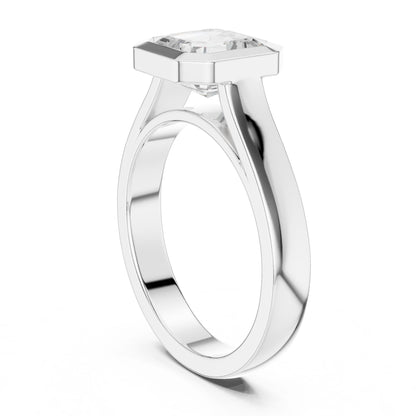 Emerald Lab Grown Diamond Solitaire Engagement Ring