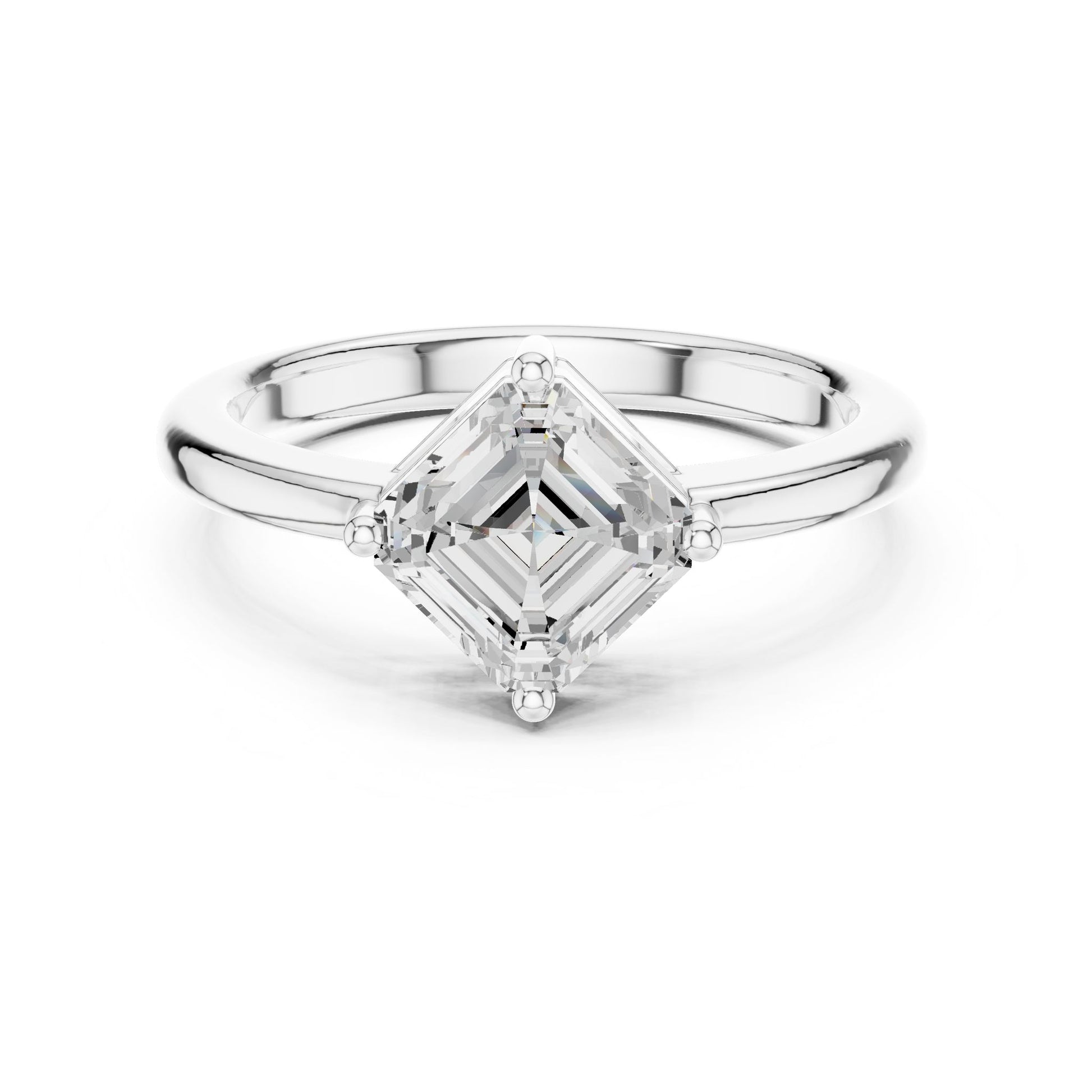 Emerald Lab Grown Diamond Solitaire Engagement Ring