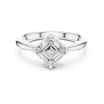 Emerald Lab Grown Diamond Solitaire Engagement Ring