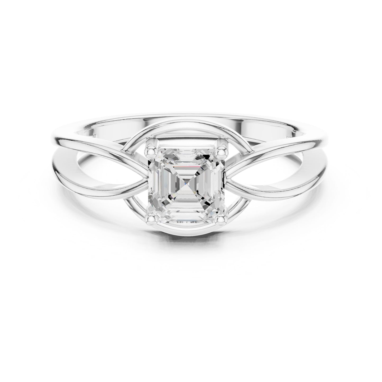 Emerald Lab Grown Diamond Solitaire Engagement Ring