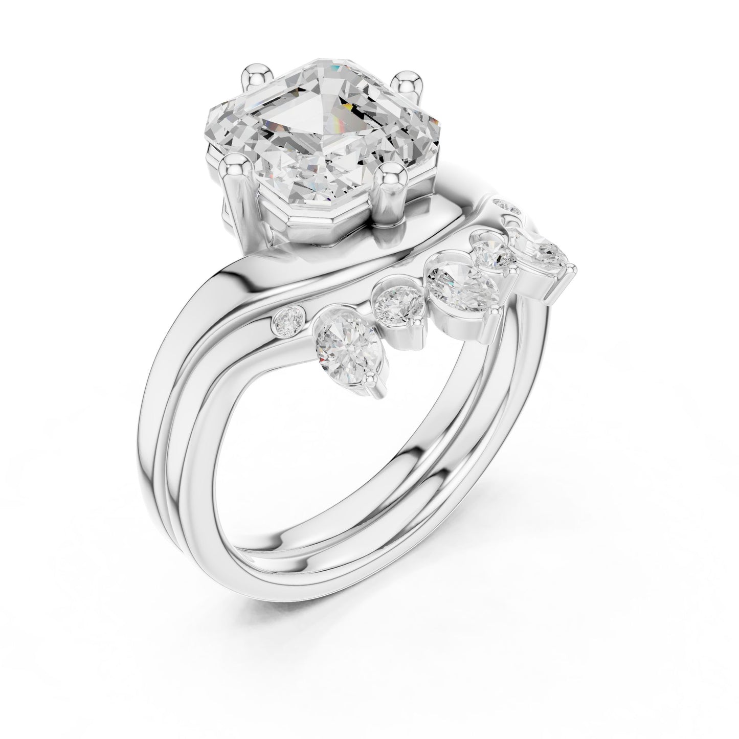 Emerald Lab Grown Diamond Solitaire Engagement Ring