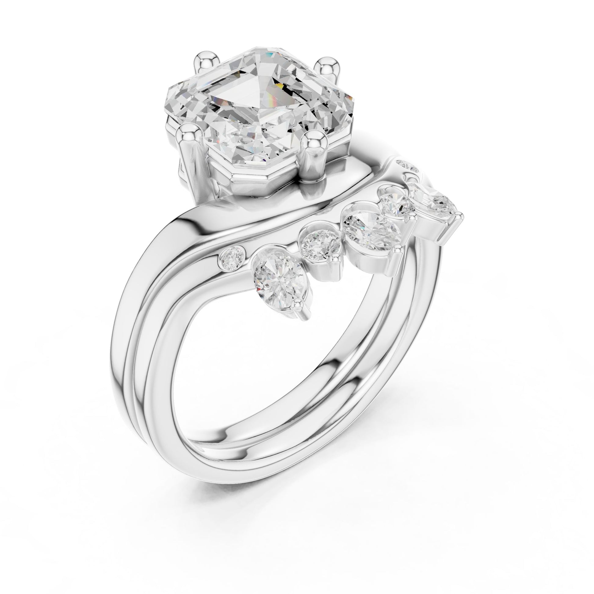 Emerald Lab Grown Diamond Solitaire Engagement Ring