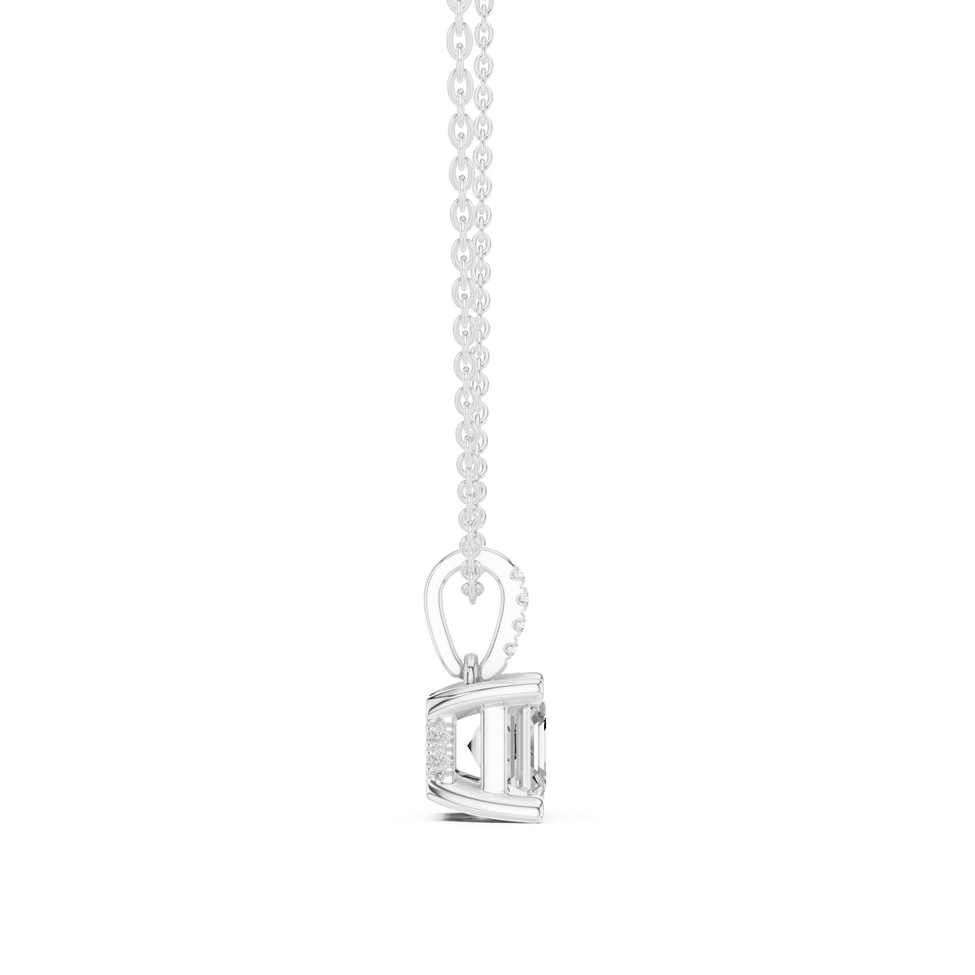Emerald Lab Grown Diamond Pendant