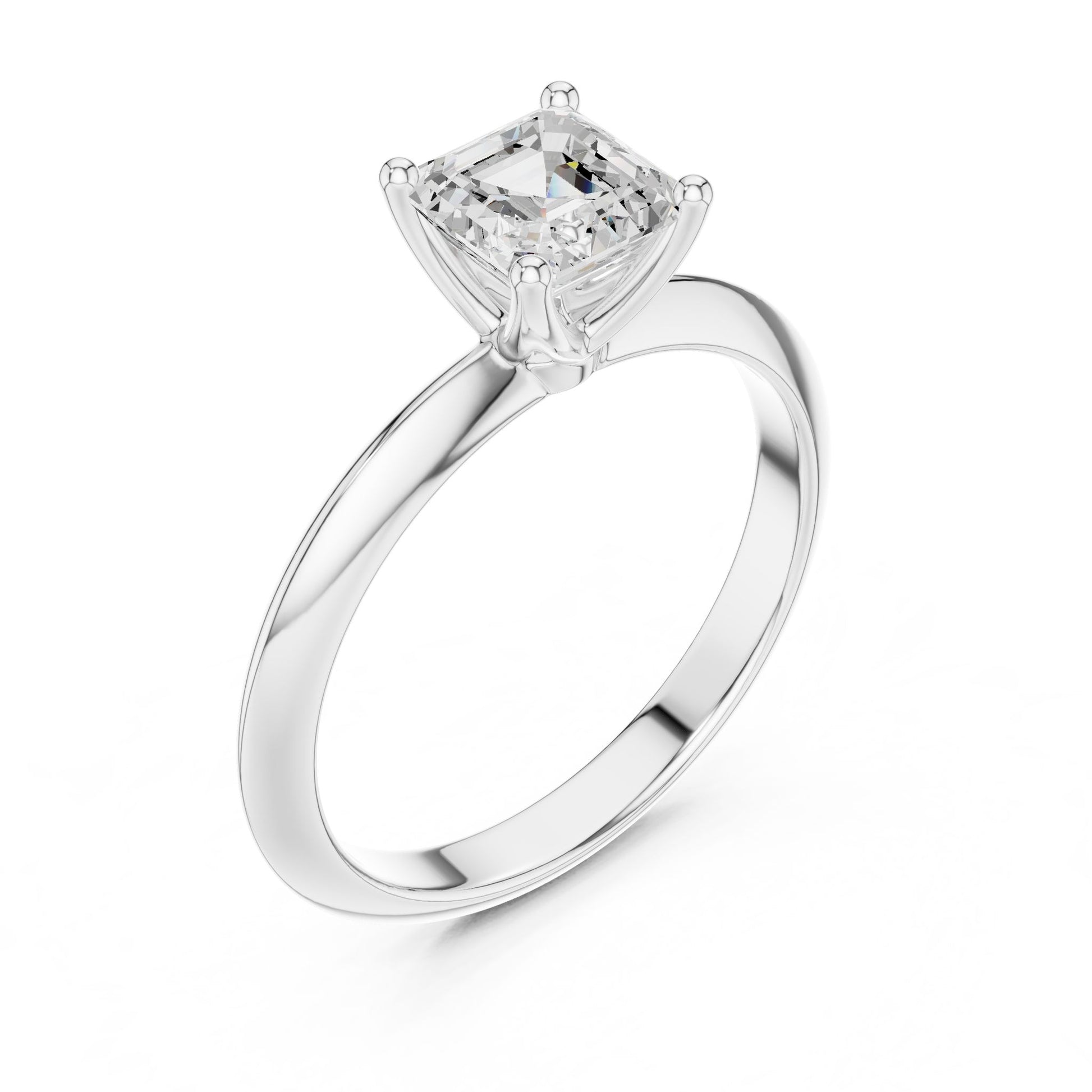Emerald Lab Grown Diamond Solitaire Engagement Ring