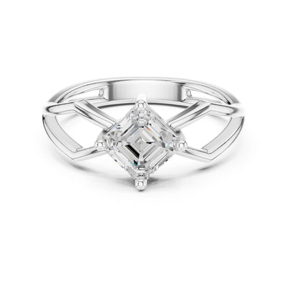 Emerald Lab Grown Diamond Solitaire Engagement Ring