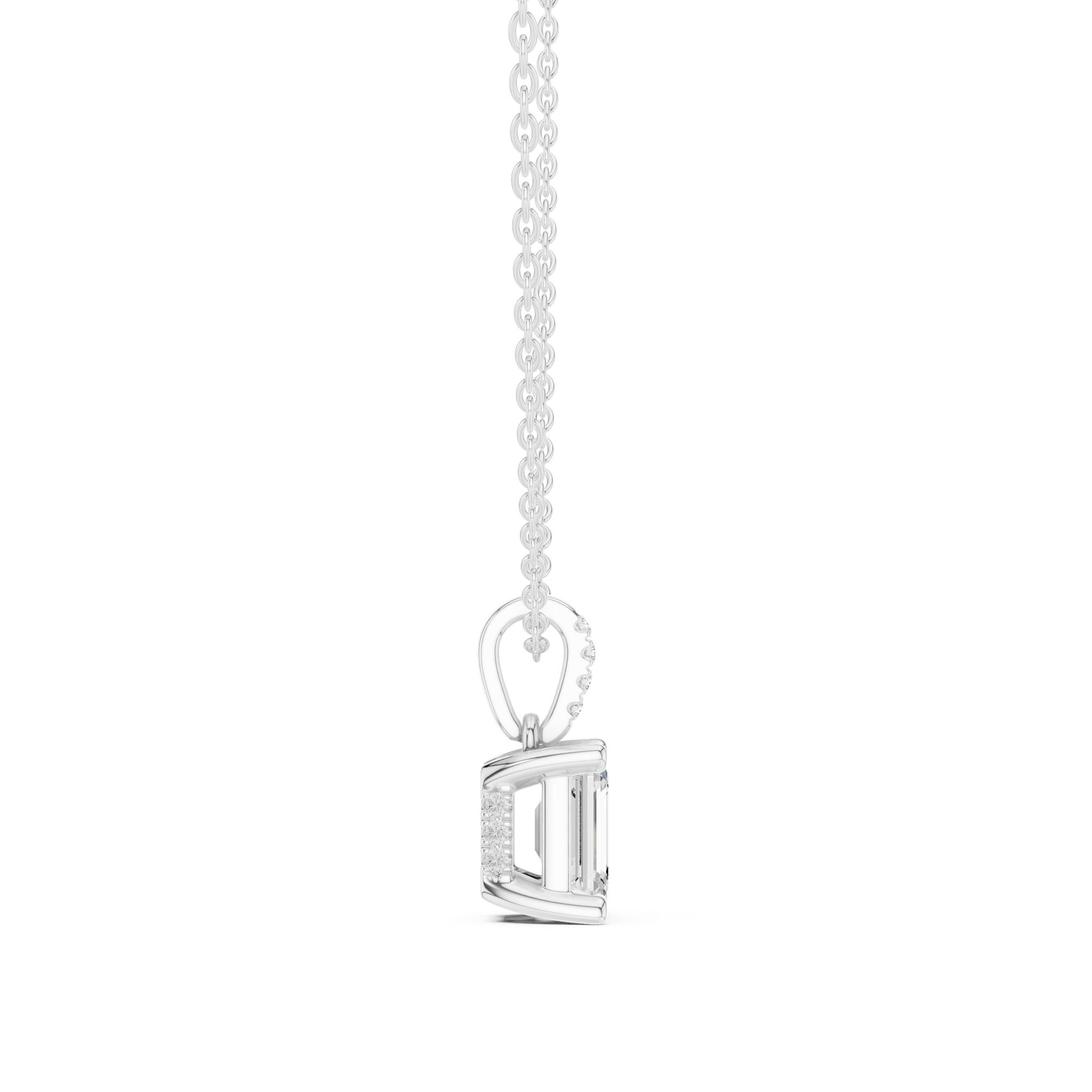Emerald Lab Grown Diamond Pendant