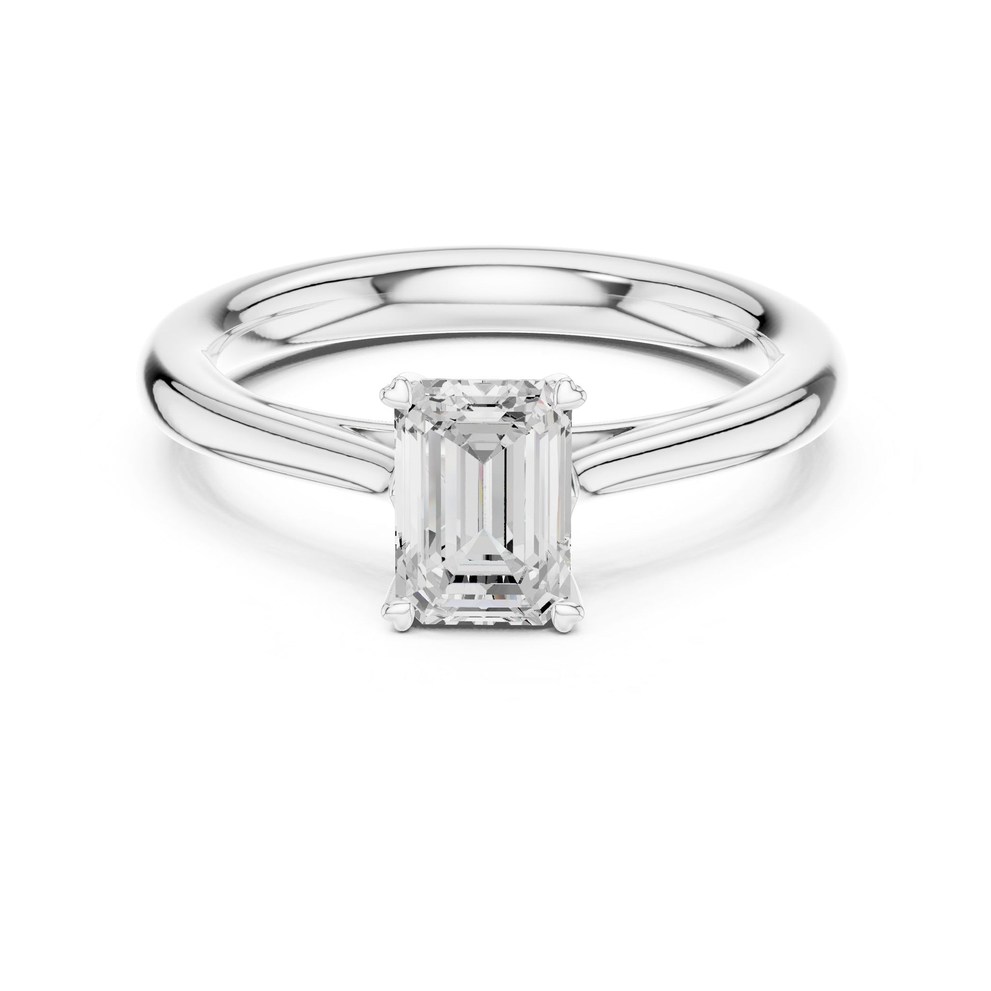 Emerald Lab Grown Diamond Solitaire Engagement Ring