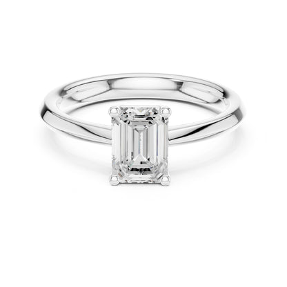 Emerald Lab Grown Diamond Solitaire Engagement Ring