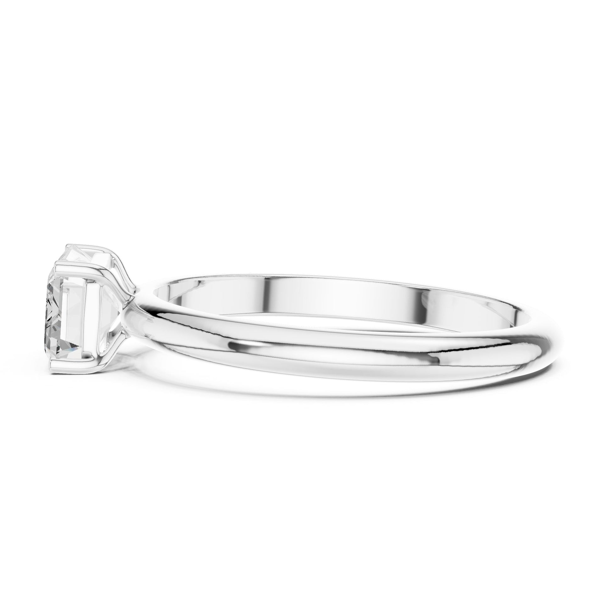 Emerald Lab Grown Diamond Solitaire Engagement Ring