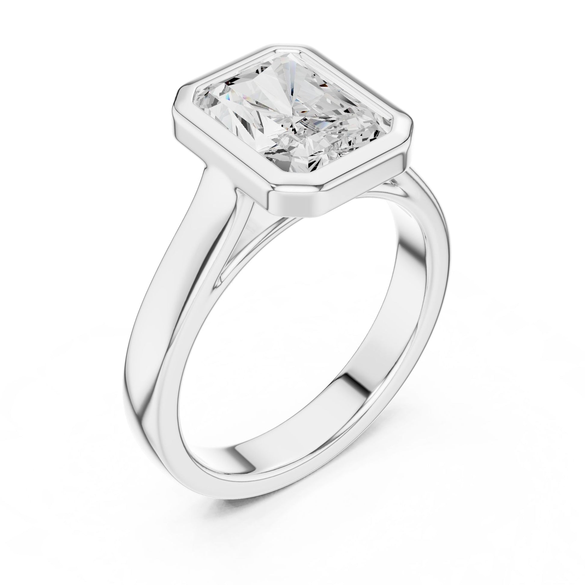 Emerald Lab Grown Diamond Solitaire Engagement Ring