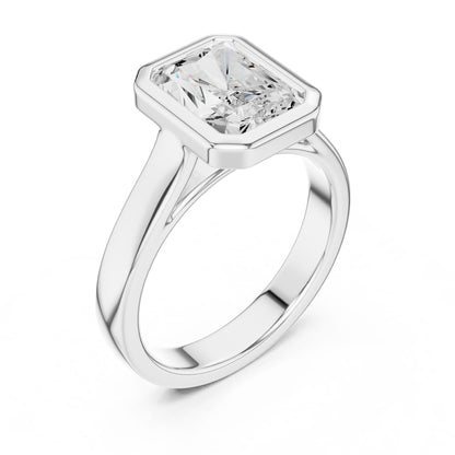 Emerald Lab Grown Diamond Solitaire Engagement Ring