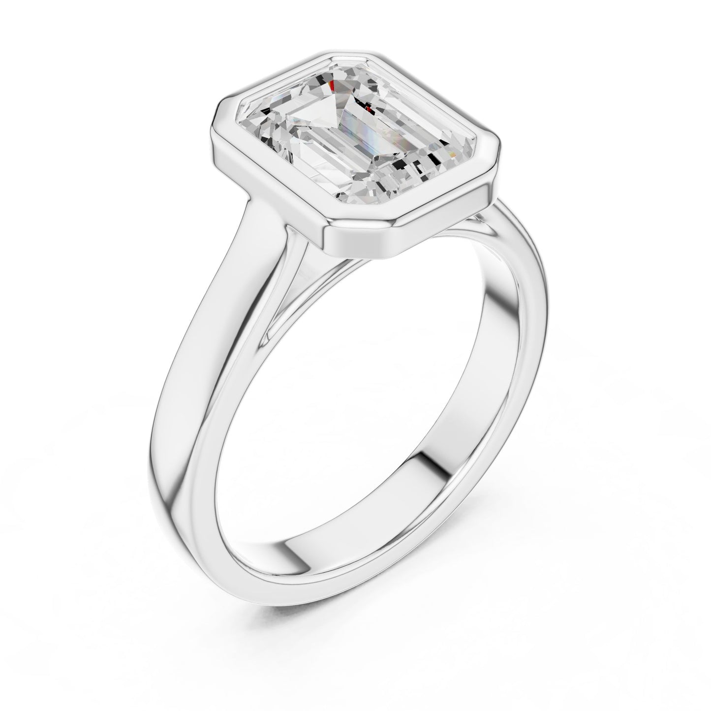 Emerald Lab Grown Diamond Solitaire Engagement Ring