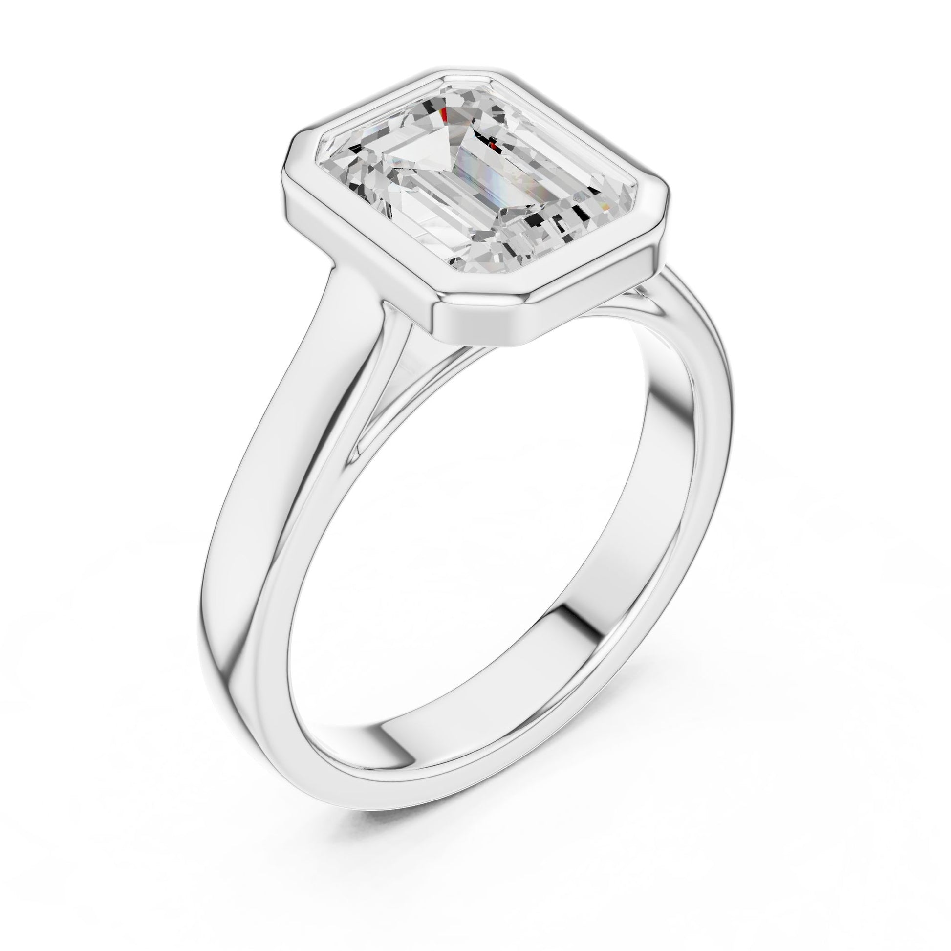 Emerald Lab Grown Diamond Solitaire Engagement Ring