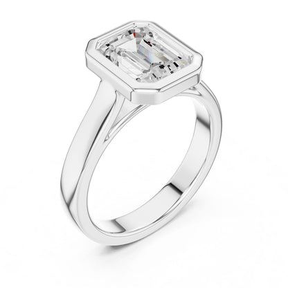 Emerald Lab Grown Diamond Solitaire Engagement Ring