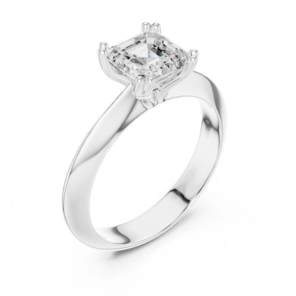 Emerald Lab Grown Diamond Solitaire Engagement Ring