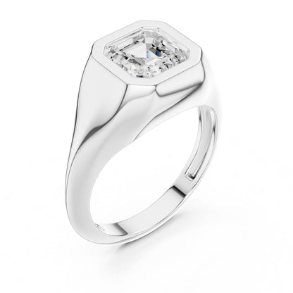 Emerald Lab Grown Diamond Solitaire Engagement Ring