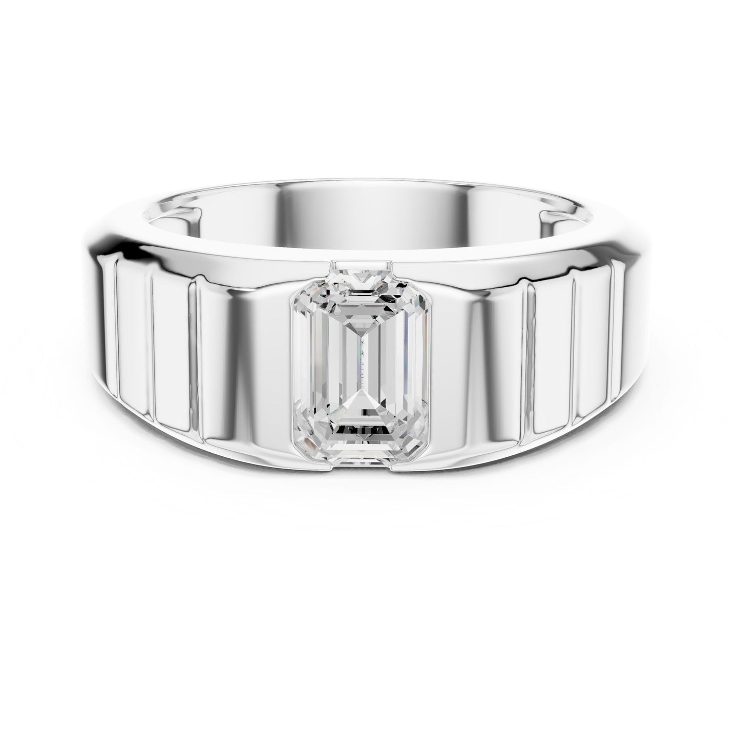 Men's Emerald Lab Grown Diamond Ring
