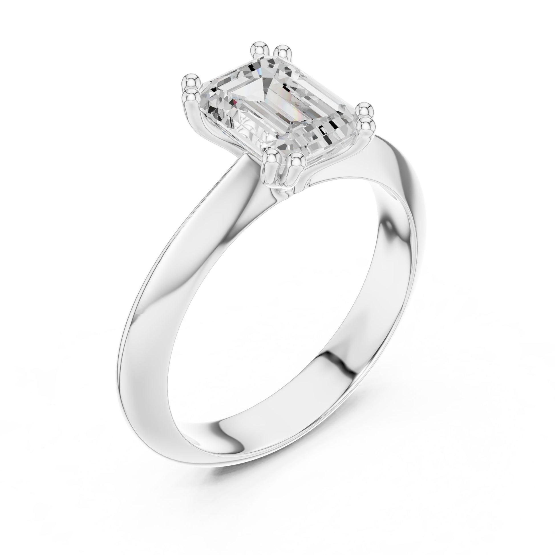 Emerald Lab Grown Diamond Solitaire Engagement Ring