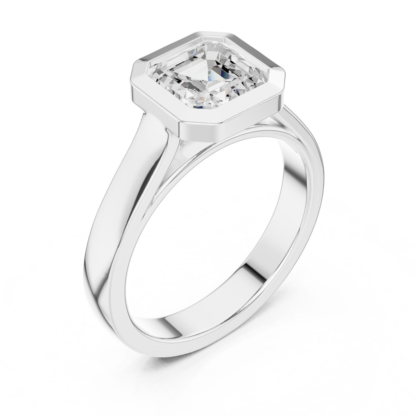 Emerald Lab Grown Diamond Solitaire Engagement Ring