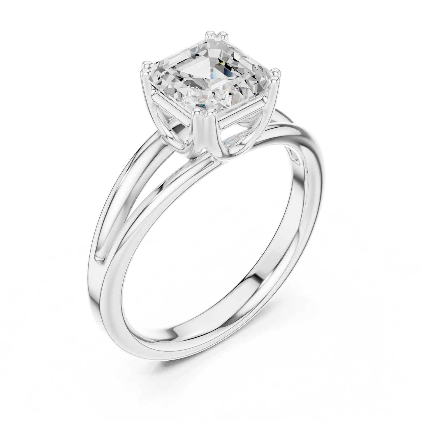 Emerald Lab Grown Diamond Solitaire Engagement Ring