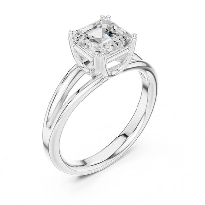 Emerald Lab Grown Diamond Solitaire Engagement Ring