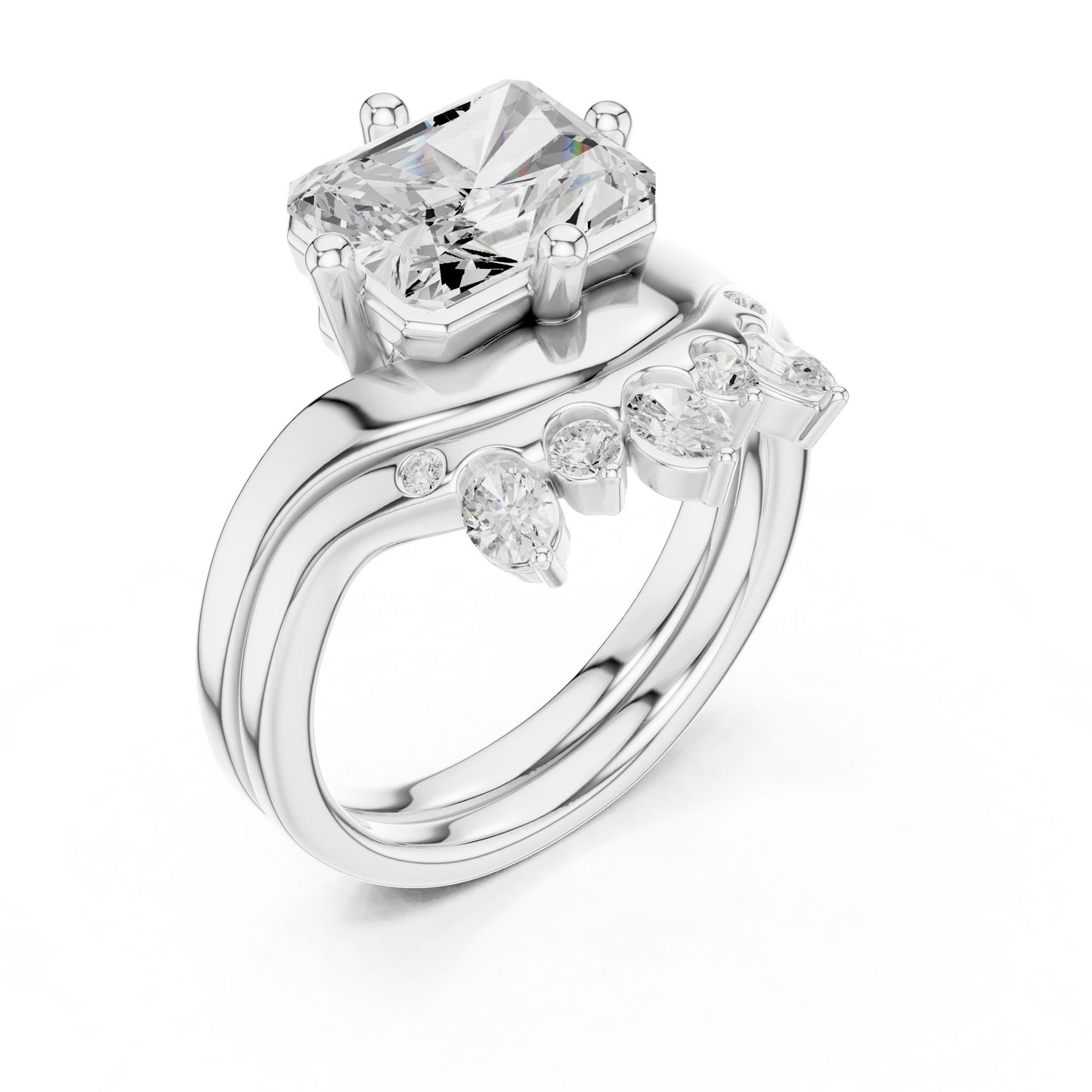Emerald Lab Grown Diamond Solitaire Engagement Ring