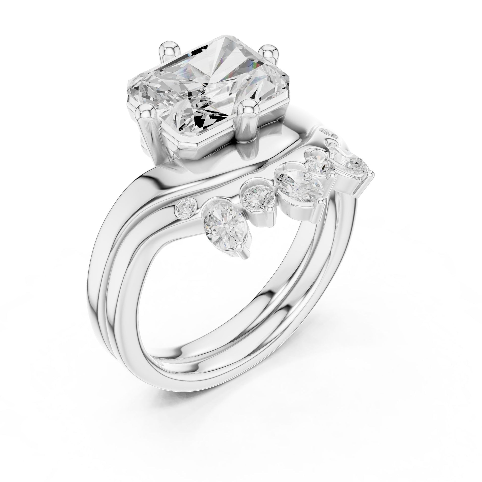 Emerald Lab Grown Diamond Solitaire Engagement Ring