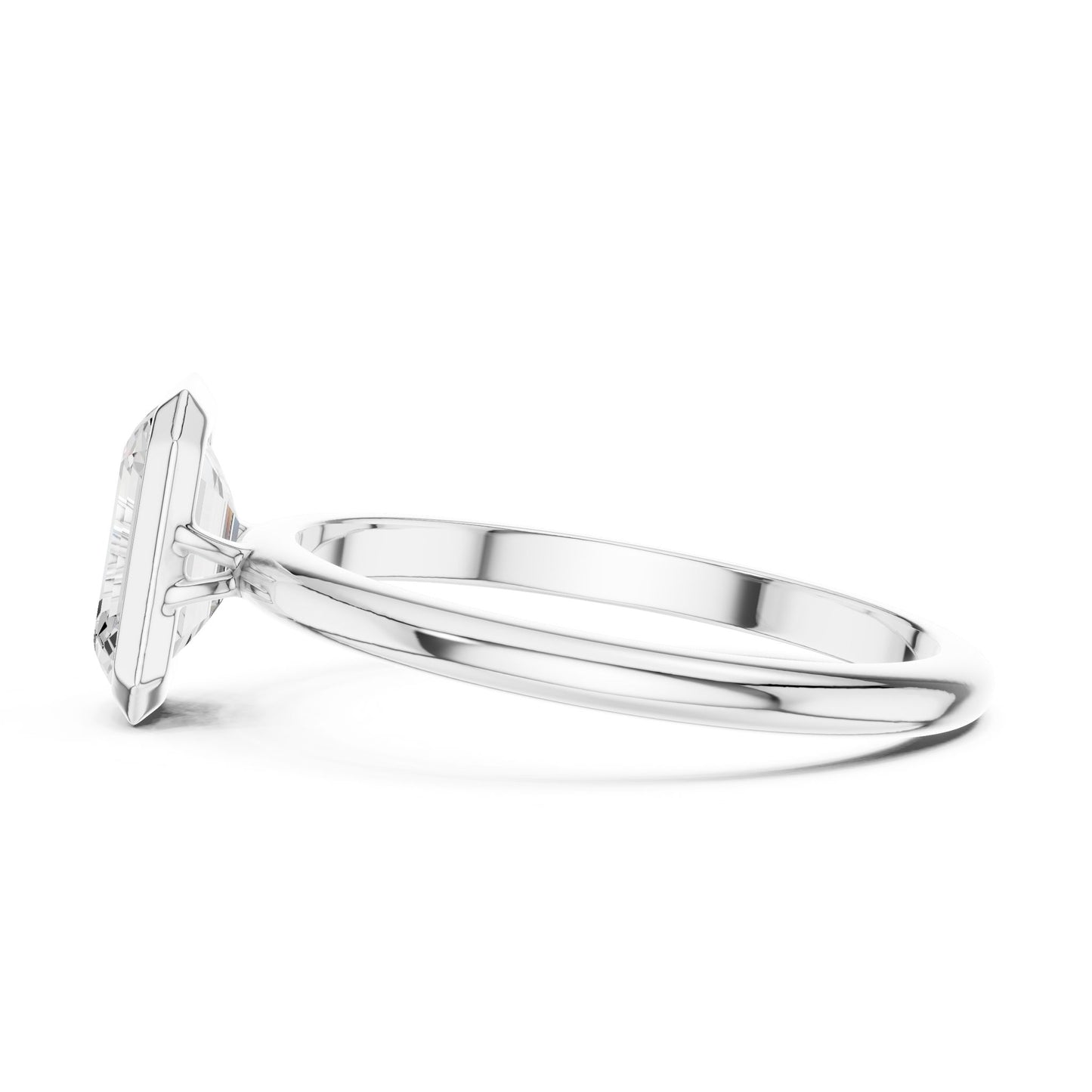 Emerald Lab Grown Diamond Solitaire Engagement Ring
