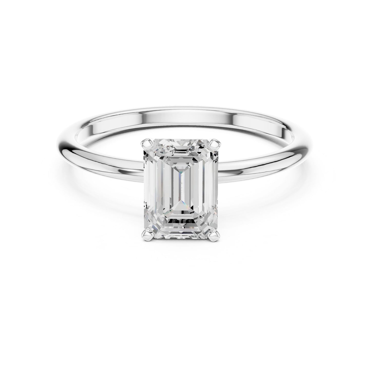Emerald Lab Grown Diamond Solitaire Engagement Ring