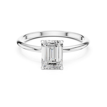 Emerald Lab Grown Diamond Solitaire Engagement Ring