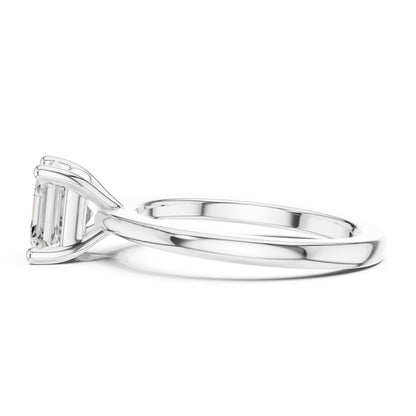 Emerald Lab Grown Diamond Solitaire Engagement Ring