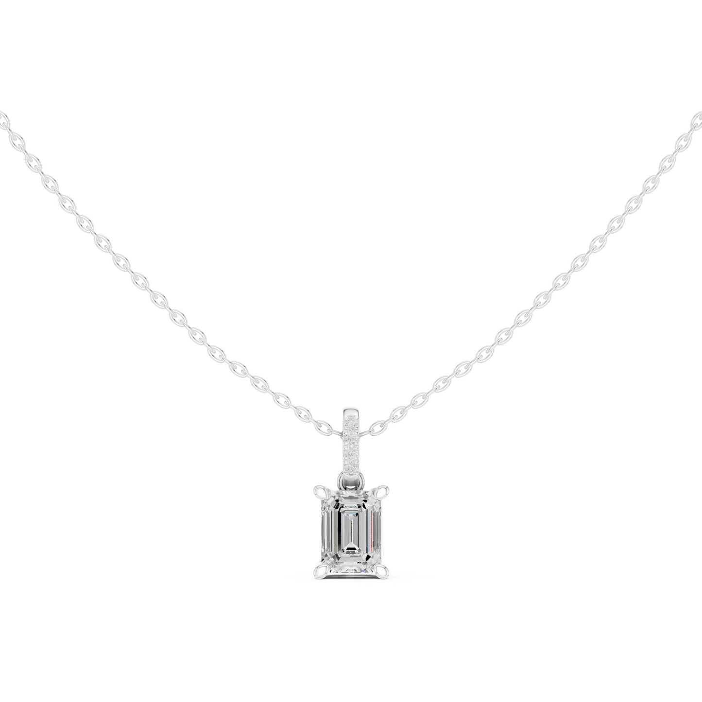 Emerald Lab Grown Diamond Pendant