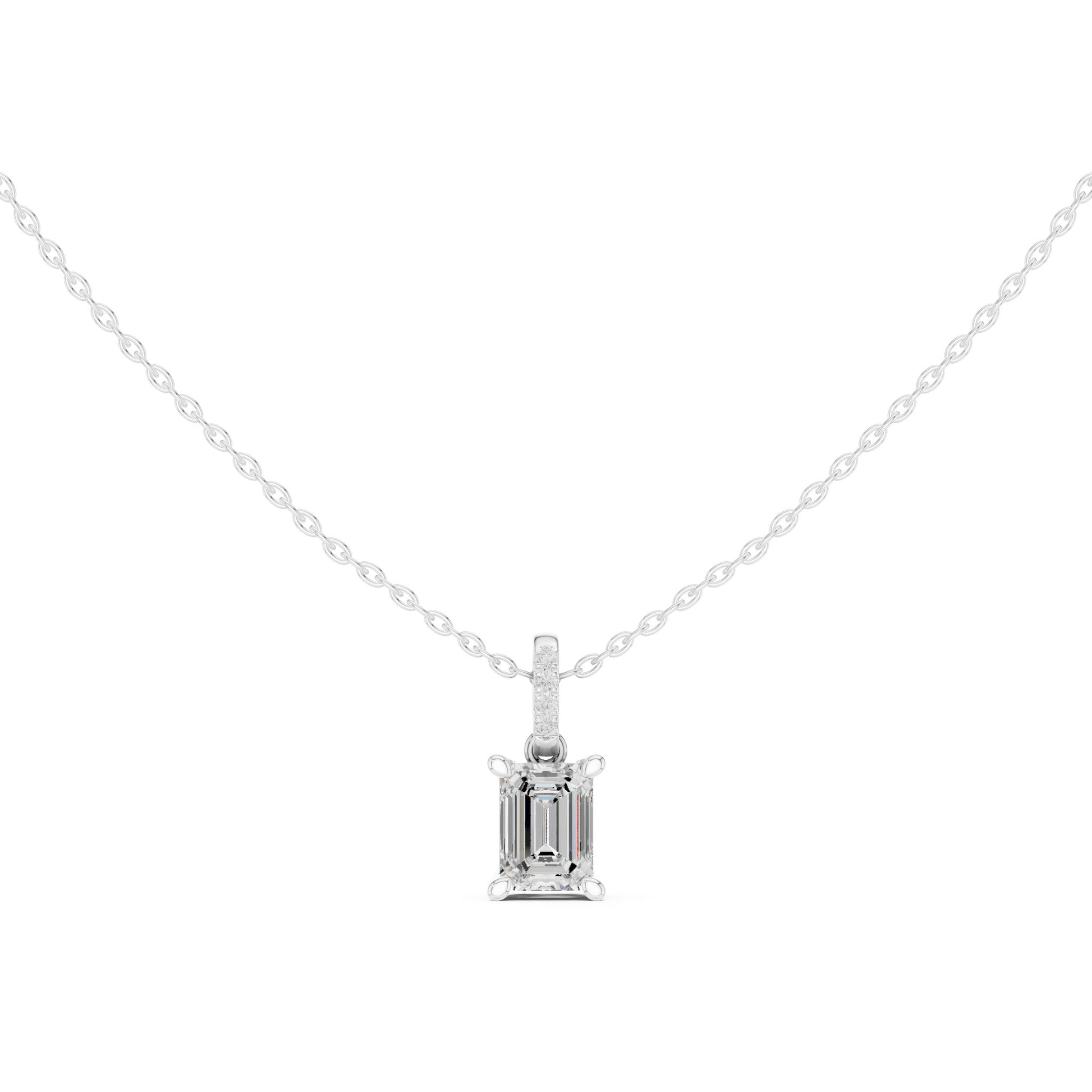 Emerald Lab Grown Diamond Pendant