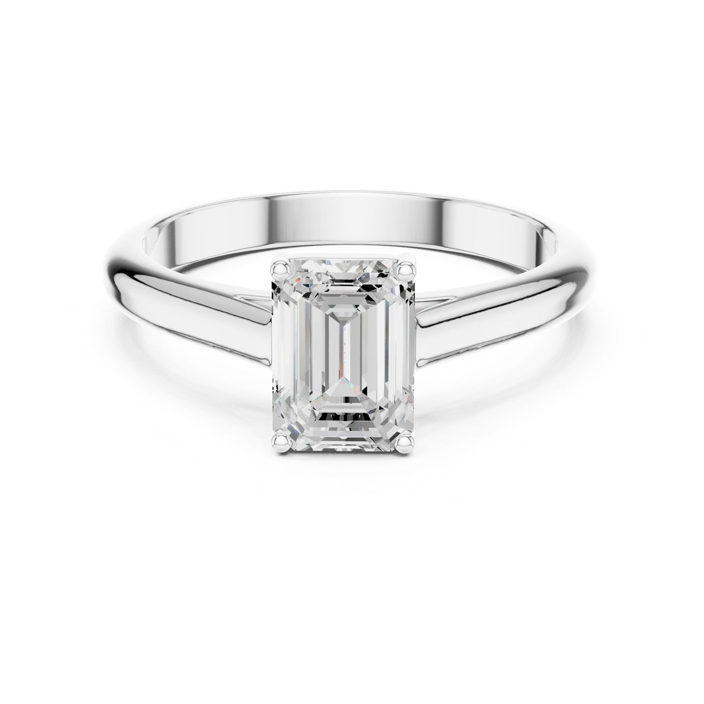 Emerald Lab Grown Diamond Solitaire Engagement Ring