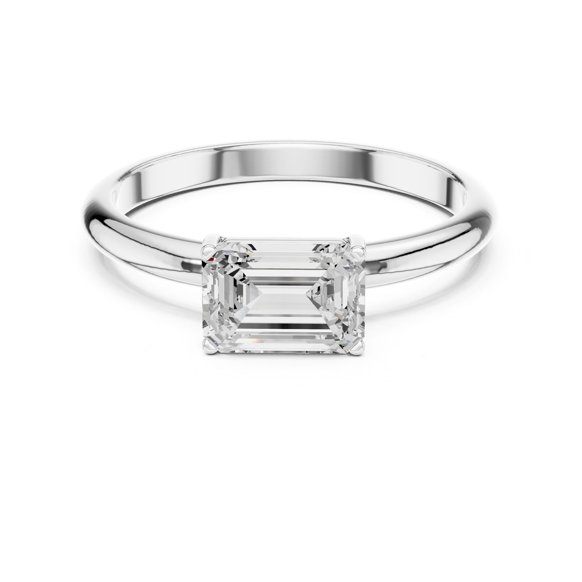 Emerald Lab Grown Diamond Solitaire Engagement Ring
