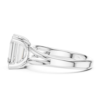 Emerald Lab Grown Diamond Solitaire Engagement Ring