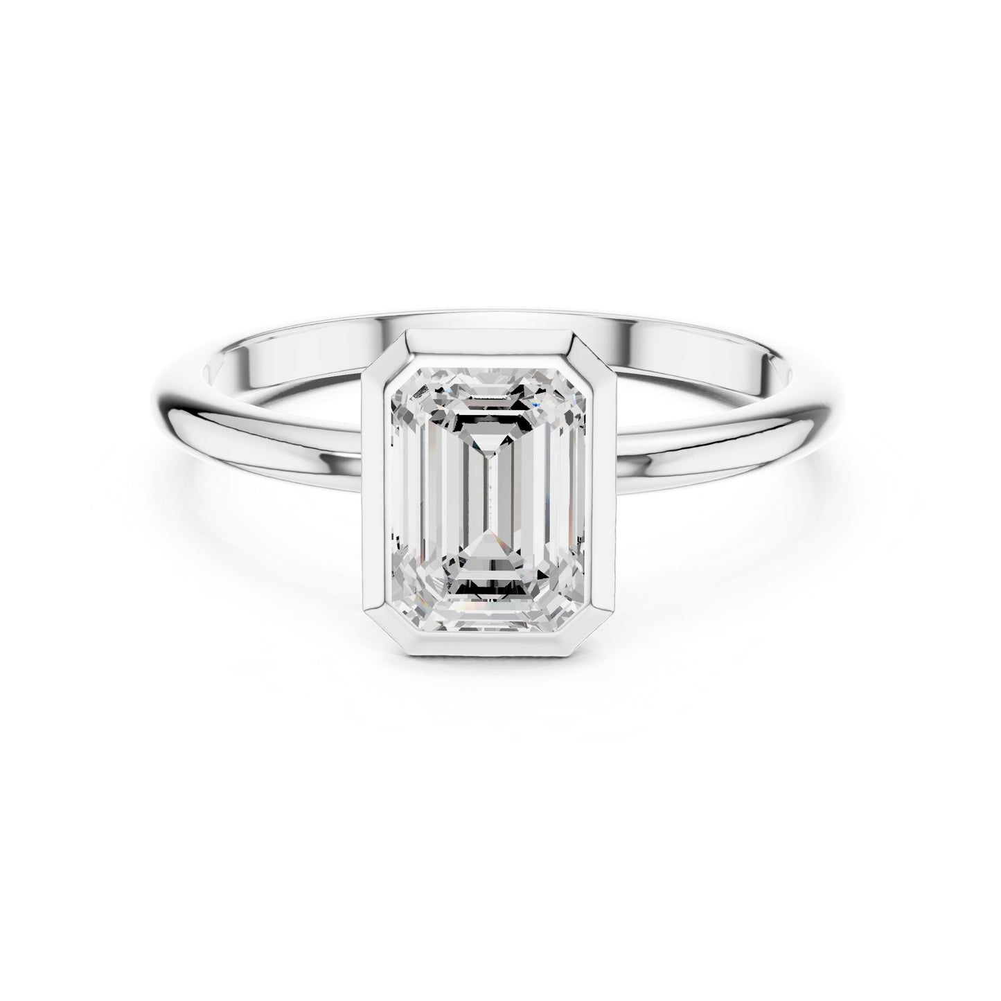 Emerald Lab Grown Diamond Solitaire Engagement Ring