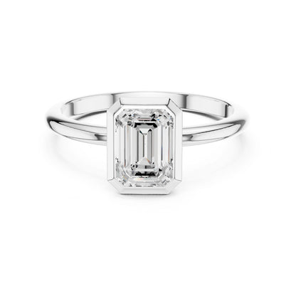Emerald Lab Grown Diamond Solitaire Engagement Ring