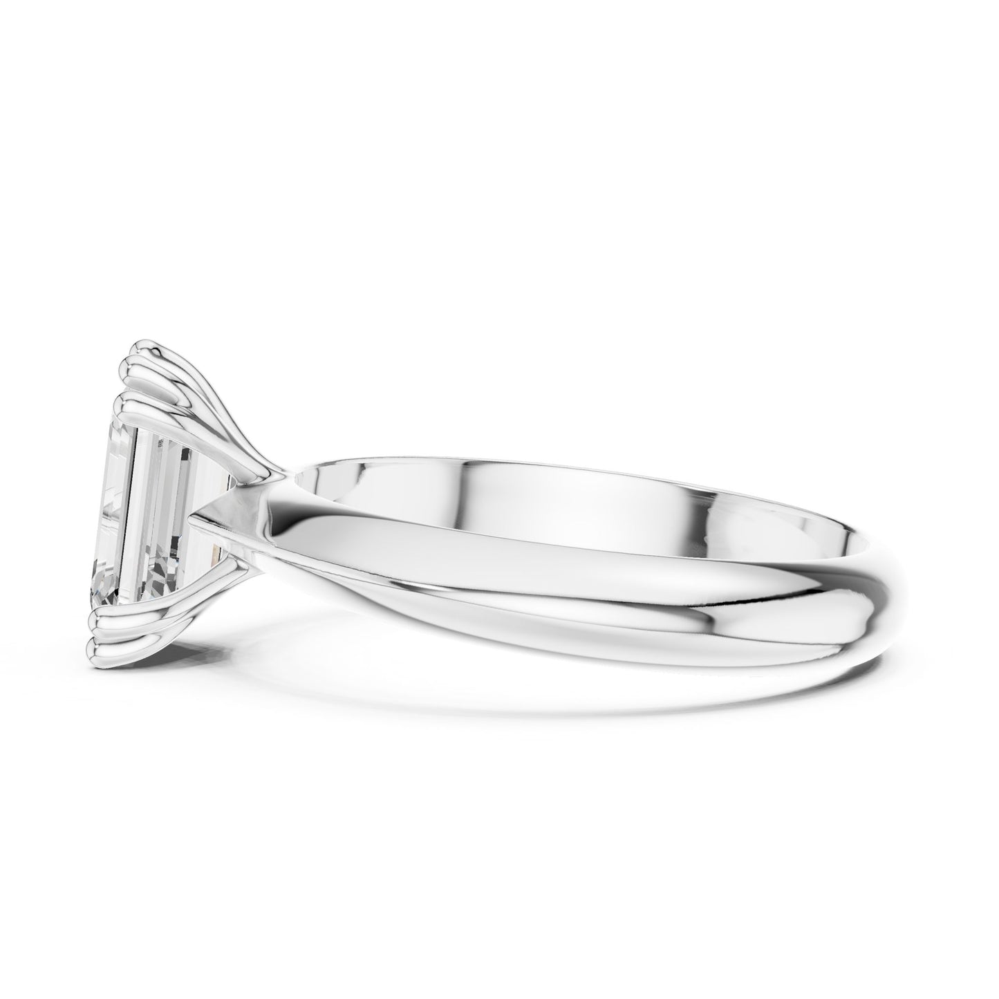 Emerald Lab Grown Diamond Solitaire Engagement Ring