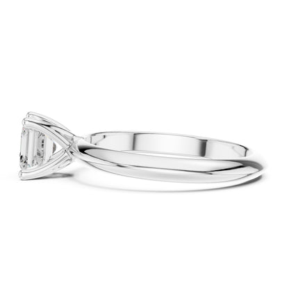 Emerald Lab Grown Diamond Solitaire Engagement Ring