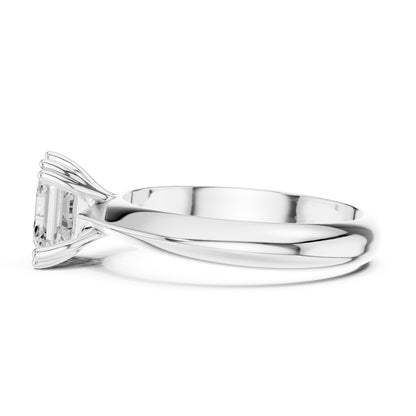Emerald Lab Grown Diamond Solitaire Engagement Ring